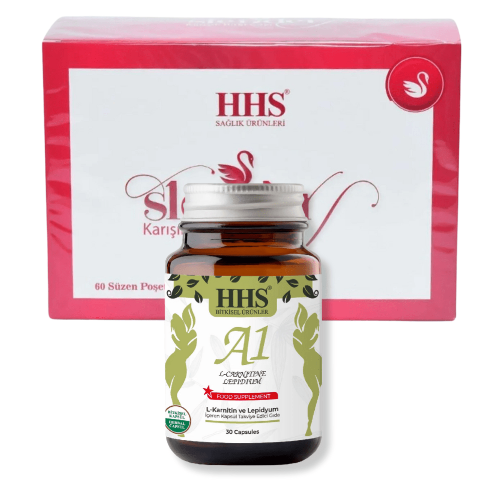 باقة التنحيف الطبيعية: شاي الأعشاب HHS Slender + حبوب تنحيف HHS A1 | شحن مجاني من عطار هيرب