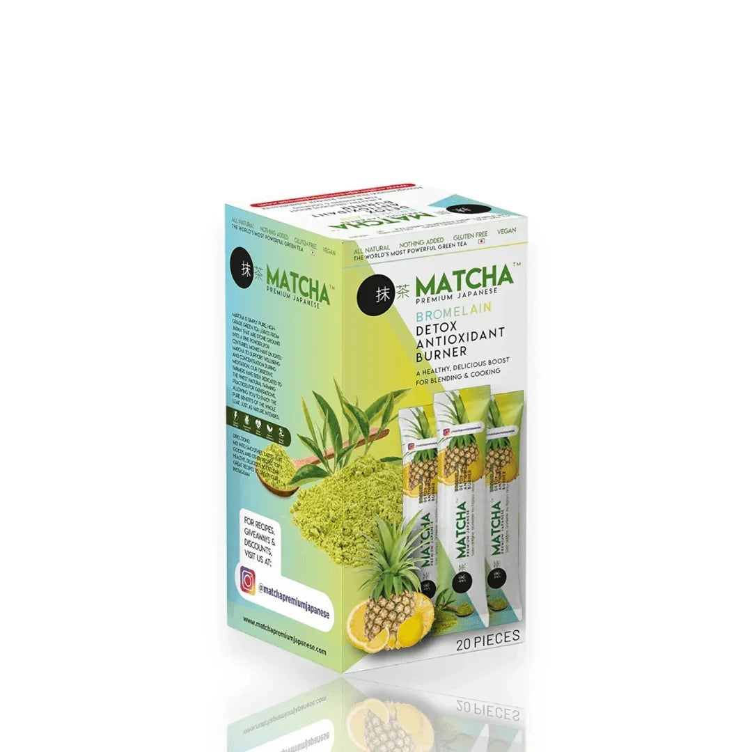 شاي الماتشا والبروميلين الياباني الفاخر بنكهة الليمون | ٢٠ ظرف - صورة المنتج 1 من Matcha