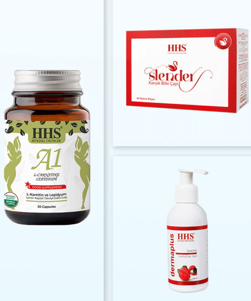 HHS مجموعة العناية بالجسم كبسولات التنحيف + جل السيلوليت + شاي الأعشاب من عطار هيرب
